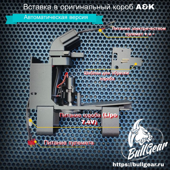 Вставка в большой короб A&K или боевой M249 с быстрой заменой (автоматическая версия) 